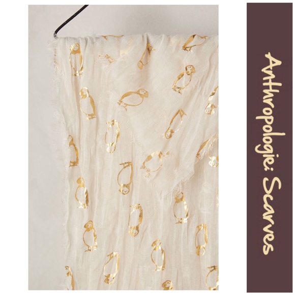 Anthro “Golden Puffin Scarf” - Picture 2 of 6